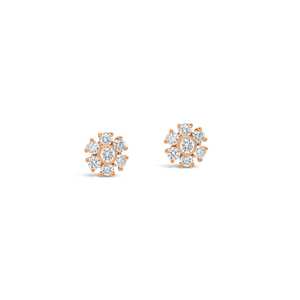 Pendientes de Diamantes Cultivados en Laboratorio con Corte Redondo Floral, Elegantes Pendientes de Flor Hechos a Mano de 0.66 Quilates F/VS para Mujer, Regalo de Joyería para Cumpleaños - Product Image 1