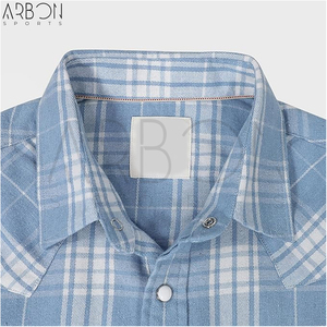 Chemises en flanelle à carreaux imprimées, coupe classique, manches longues, boutonnées, avec logo personnalisé de qualité supérieure, pour la vente en gros - Product Image 3