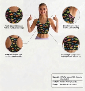 Sujetadores deportivos para mujer, sujetador de yoga con estampado animal, espalda cruzada, ligero, transpirable, antibacteriano, que absorbe el sudor, elástico en cuatro direcciones - Product Image 6
