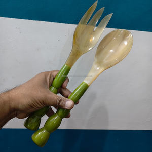Juego de cuchara y tenedor de cuerno de búfalo de calidad de exportación con mango de resina, juego de utensilios de lujo para cenar, productos de cuerno hechos a mano a bajo precio. - Product Image 4