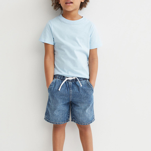 Pantalones Cortos de Playa con Estampado de Bandera Americana de Tela de Poliéster y Algodón para Niños, Pantalones Casuales al por Mayor, Jeans Lisos de Verano, OEM, Venta Caliente - Product Image 1