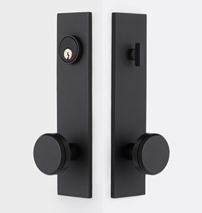 Poignée de porte double en acier inoxydable noir, très vendue, pour meubles et maison, personnalisable avec fonction passage et confidentialité - Product Image 2
