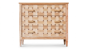 Meuble de rangement scandinave moderne en bois massif à 3 tiroirs pour salon - Product Image 2