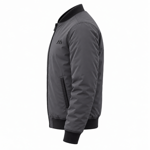 Customized Wholesale Price High Quality <b>Men's</b> Casual <b>Bomber</b> <b>Jackets</b> OEM Custom Front Canvas Waterproof Breathable Plain Dyed - Product Image 2