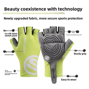 Guantes Deportivos de Motociclismo, Medios Dedos, Transpirables, de Nailon, para Verano, Entrenamiento, Fitness, Uso en Exteriores, Unisex - Product Image 2