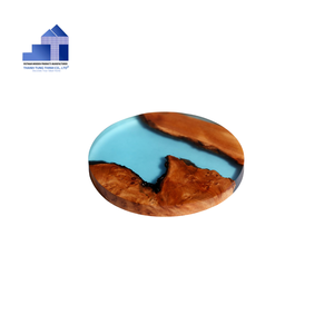Meilleur prix, sous-verres en bois faits à la main avec résine époxy, design rond vert, écologiques, décoration d'intérieur, Vietnam - Product Image 5