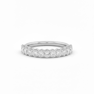 Anillo de Compromiso de Oro Sólido de 9K, 10K, 14K y 18K con Diamante Ovalado de Laboratorio con Claridad DEF VS VVS, Anillo de Diamantes con Engaste de Media Eternidad - Product Image 3