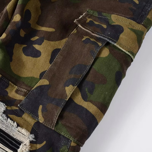 NUEVOS Pantalones de Camuflaje para Hombre, Estilo Hip Hop, Ajustados, Slim Fit, Vaqueros Cargo, Denim Apilado - Product Image 3