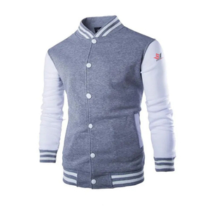 เสื้อแจ็คเก็ตเบสบอลสีน้ำเงินขาวสำหรับผู้ชาย ยี่ห้อ SPARKWELL INDUSTRY แขนยาว ติดกระดุม ผ้าแคนวาส แห้งเร็ว ทรงปกติ สำหรับฤดูหนาว แบบ Color Block - Product Image 4