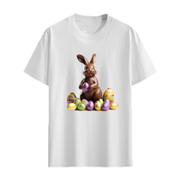 T-shirt tendance et respirant pour Pâques, hauts pour enfants garçons et filles en coton, couleurs unies blanc et noir, à prix raisonnable.