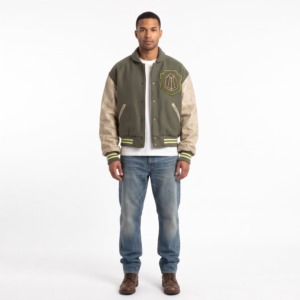 Blouson Bomber Homme Matelassé à Manches Décontractées, Veste Zippée Personnalisée, Vêtement d'Extérieur Tendance - Product Image 1