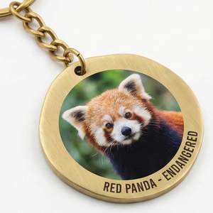 Porte-clés personnalisés en alliage de zinc avec figurine de renard de dessin animé vintage, imprimés offset - Product Image 2