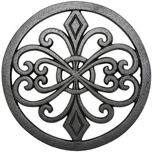 Set Of 2 Rustic Finished Round Shaped Heat Resistant Eco-Friendly Aluminum Metal <b>Trivet</b> Home Table Mat Accessories - Product Image 5