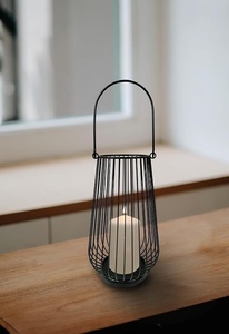 Portavelas de Alambre de Hierro Negro, Diseño Moderno, Decoración para el Hogar, Soporte Metálico Resistente - Product Image 1