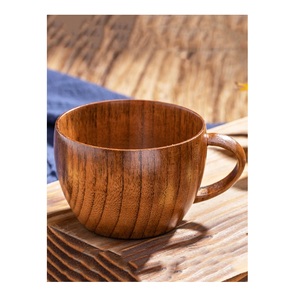 Wooden Mug Handmade Solid Wood Coffee Cup Natural Finish Rustic Design Eco Friendly Drinkware for Kitchen Dining - Product Image 4