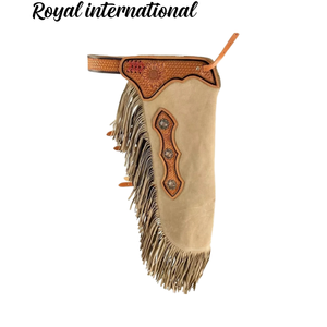 Chaparreras Vaqueras de Cuero Genuino Premium con Flecos, para Equitación, Rodeo y Rancho, Equipo de Protección para Piernas, Prendas Ecuestres Hechas a Mano - Product Image 1