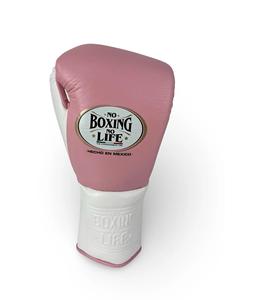 Gants d'entraînement en cuir No Boxing No Life rose et blanc à lacets unisexes, équipement de boxe fabriqué en MMA, gants de boxe personnalisés Winning - Product Image 4