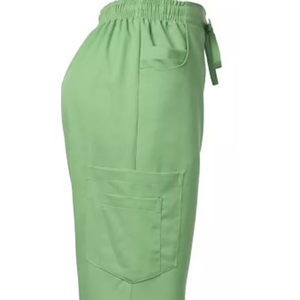 Latest Stylish Solid Color <b>Scrub</b> <b>Set</b> Collarless Short Sleeve Regular Fit Medical Nursing Uniforms <b>Scrubs</b> Uniforms <b>Sets</b> - Product Image 4