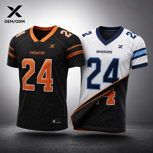 Maillot de football américain réversible X pour homme, col en V, sublimé, respirant, en mesh, taille XL, équipe Predator Warriors - Product Image 1