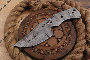 Couteau de Découpe à Lame Fixe en Acier Damas Forgé à la Main, Lame Vierge Personnalisable pour Camping et Activités de Plein Air - Product Image 4