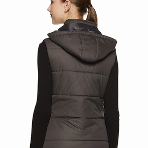 Gilet matelassé décontracté pour femme, veste d'hiver légère sans manches, respirante en nylon, rembourrage chaud, col montant, coupe-vent - Product Image 2