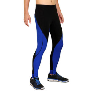 Pantalones de Pesca para Hombre, de Secado Rápido, con Bloques de Color Negro y Azul, Sin Costuras, UPF 50, Leggings de Spandex y Poliéster - Product Image 2