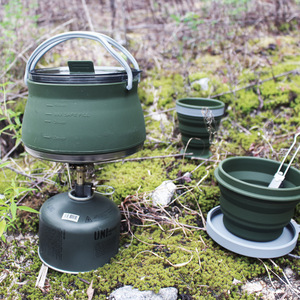 Ensemble de cuisine d'extérieur pour 1-2 personnes, ustensiles de camping portables avec vaisselle - Product Image 4