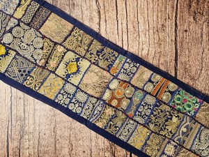 Embroidered Cotton <b>Table</b> <b>Runner</b> With Geometric Pattern Bohemian Style Home Decor From India Hand Washable - Product Image 4