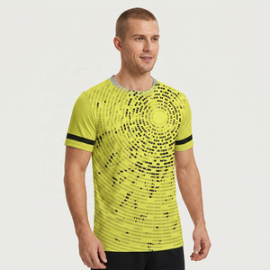 Men's Yellow <b>Geometric</b> Pattern Sublimation T-<b>Shirt</b> O-Neck Short Sleeve Quick Dry Sporty Jersey Regular Fit - Product Image 4