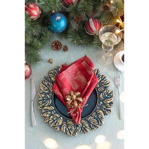 Premium <b>Black</b> Charger <b>Plate</b> With Gold Leaf Edge Design Suitable For Dining Table And Stylish Luxury Table Setting From India - Product Image 3