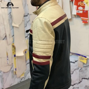 Veste en cuir pour homme au design élégant, en peau de mouton de haute qualité, style décontracté avec fermeture éclair avant et col montant - Prix - Product Image 3