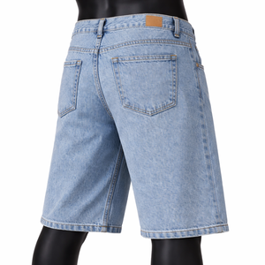 Shorts en jean pour hommes personnalisés, coupe ample et décontractée, style vintage délavé, vente en gros OEM - Product Image 5