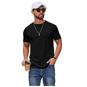 T-shirts Homme Vierge 100% Coton Col Rond Manches Courtes Personnalisables Logo Hip Hop Séchage Rapide Respirant pour Gym et Fitness – Vente en Gros - Product Image 1