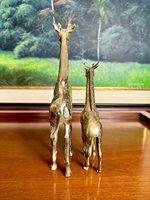 Figurine de girafe en laiton poli de style vintage et moderne, décoration d'intérieur personnalisable, artisanat animal de haute qualité, objet de collection