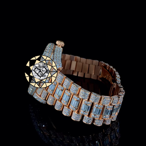 Reloj de Pulsera con Caja Redonda, Correa de Acero Inoxidable, Estilo Único, Esfera con Diamantes de Laboratorio, Cronógrafo, Movimiento de Cuarzo Analógico - Product Image 2