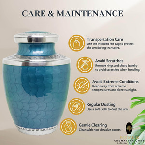 โกศบรรจุอัฐิอลูมิเนียมสีตามสั่งสำหรับผู้ใหญ่ - ความจุ 220 คิวบิกอินช์ เป็นมิตรกับสิ่งแวดล้อม ใช้สำหรับตกแต่งและเก็บรักษาอัฐิ - Product Image 2