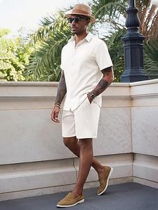 Men Summer <b>Knitted</b> Embroidered 100% Cotton Quick Dry Short Sleeve Custom Logo Joggers Suits <b>Set</b> Shirt and Short <b>Set</b> - Product Image 3