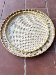 Round Bamboo <b>Trays</b> for Sifting and Drying Agricultural Products Grains and Seeds Handmade in Vietnam Set of 2 OEM & ODM - Product Image 5