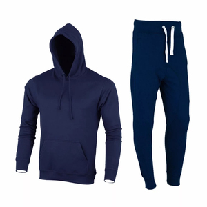 Custom Men’s Heavyweight Cotton Tracksuit Embroidered Logo Jogging Training Sportswear Set - Product Image 3