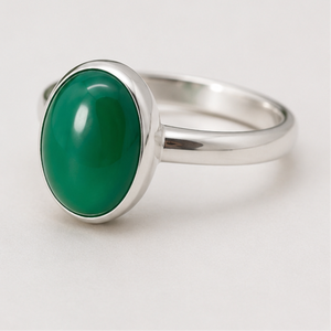 Ha Gems <b>Silver</b> Green Onex Oval Engagement Wedding <b>Rings</b> for Women <b>Men</b> Unisex Bulk Wholesale - Product Image 1