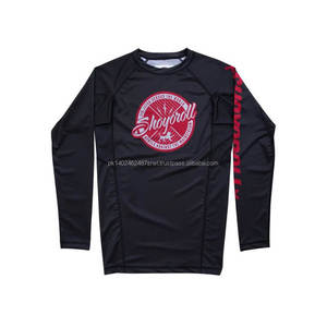 เสื้อรัดกล้ามเนื้อ MMA สำหรับผู้ชายขายดีที่สุด ผ้ายืดสแปนเด็กซ์/โพลีเอสเตอร์ 280 กรัม ปรับแต่งสีและโลโก้ได้ตามต้องการ รับผลิตแบบ OEM เสื้อออกกำลังกาย Bright Way - Product Image 1