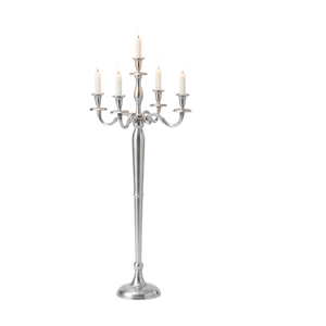 Elegant 3-Arm Silver Metal Candelabra <b>Tall</b> Taper Candle Holder For Wedding Dining <b>Table</b> Centerpiece Home Decor Candlestick - Product Image 6