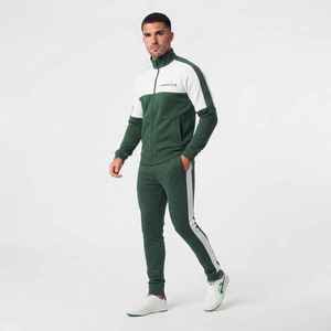 Conjunto Deportivo para Hombre Hawk Eye, Verde y Blanco con Bloques de Color, Chaqueta con Cierre Completo y Pantalones Deportivos con Bolsillos Laterales, Corte Regular, para Otoño - Product Image 4