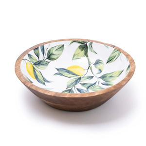 Tazón de Ensalada de Madera Ecológico 2026, Tazón Redondo para Servir con Estampado de Esmalte Multicolor, Venta al por Mayor desde India - Product Image 1