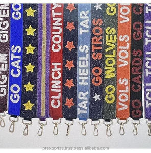 Premium Durable Fashion Gig Em Go Cats Tar Heels Go Stros Go Wolves Vols Cards TCU Correa Hecho a mano Con cuentas Monedero Cinturón Bolsa personalizada - Product Image 1