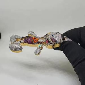 Luxira Jewels - Colgante de Plata de Ley 925 con Incrustaciones de Personajes de Dibujos Animados, Estilo Hip Hop, con Piedras Multicolores y Moissanita - Product Image 1