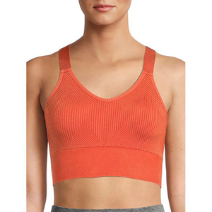 Seamless Wire-Free Bra Women's Half Cup Knitted Sports Bra Adjustable Straps Solid Color Everyday Wear All Seasons - Product Image 2