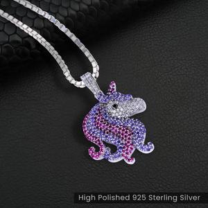Premium Moissanite Diamond Animal Pendant In 925 Sterling Silver Bling Hip Hop Fashion Jewelry Necklace - Product Image 1