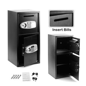 Caja Fuerte de Seguridad Digital de Doble Puerta, Armario de Almacenamiento de Hierro para Oficina con Cerradura de Seguridad, Caja de Depósito para Efectivo y Armas - Product Image 2