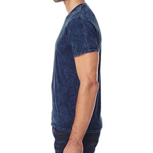 T-shirts pour hommes en coton 100% avec effet délavé, design tendance streetwear, couleur unie, taille adulte, coupe ample, imprimé effet délavé. - Product Image 2